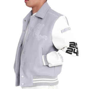 Nouveau gros veste universitaire de haute qualité hommes chenille broderie manches en cuir personnalisé Baseball Letterman veste universitaire à la mode - Product Image 1