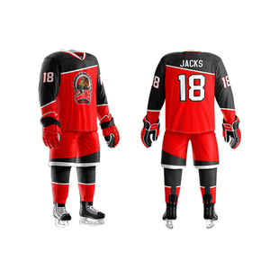 Maillots de hockey sur glace personnalisés avec logo de marque, 100 % polyester, styles simples et unis, uniformes pour hommes, service OEM lourd, position avant - Product Image 3