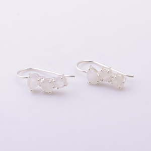 Natural Blue Fire Rainbow Moonstone Dangle <b>Earrings</b> Stylish 925 Sterling <b>Silver</b> Plated for Women's Fashion for <b>Weddings</b> Parties - Product Image 2