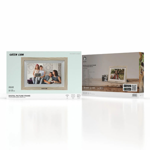 Green Lion Marco de imagen digital de 10,1 pulgadas Pantalla táctil WiFi Reloj Música Interfaz USB para MP4 MP3 Soporte acrílico de madera - Product Image 1