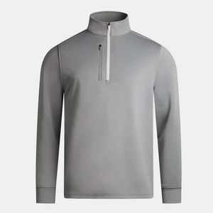 Chemises de sport ajustées à séchage rapide pour hommes, col zippé quart, manches longues, haut de performance pour l'extérieur, pull-over - Product Image 4