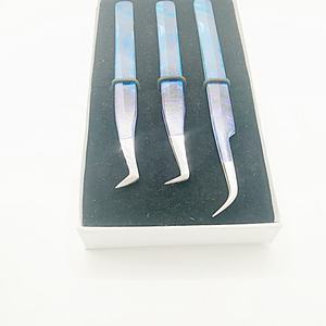 Galaxy Theme Pinzas recubiertas de papel Acero sostenible Extensión de pestañas de 90 grados Punta suave Precios al por mayor - Product Image 5