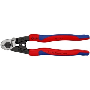 For KNIPEX 190 mm Polished Wire Rope Cutter with Multi-Component Handles <b>Plier</b> Product - Product Image 1