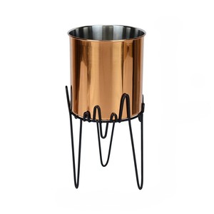 Maceta de metal superventas con soporte de diseño en zigzag para decoración de restaurante de Hotel de sala de estar - Product Image 5