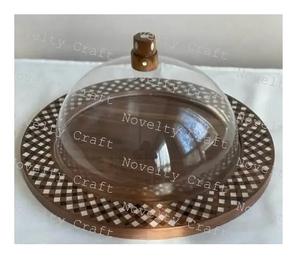 Venta de fábrica, bandeja de servicio de madera de acacia ecológica, regalo de Ramadán Eid con incrustaciones de perlas Madre, bandeja decorativa para postres - Product Image 2