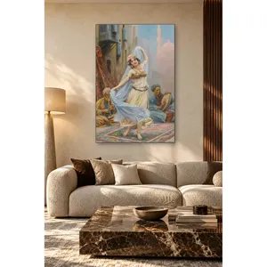 Fida Fabio Fabbi Jeune fille dansante avec voile bleu, impression sur toile - Product Image 1