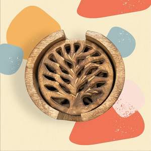 ที่รองแก้วบาร์ไม้สําหรับเครื่องดื่มร้อนและเย็น-ที่รองแก้วค็อกเทลตกแต่ง-ทําจากชุดที่รองแก้วทรงกลมไม้ตามฤดูกาล - Product Image 6