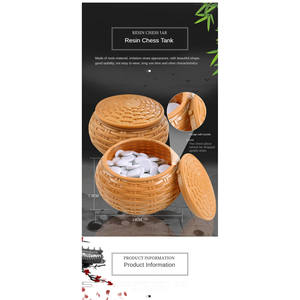 Échiquier portable pliable en cuir avec pièces d'échecs en résine, jeu de Gomoku pour enfants, plateau de Weiqi Go en plastique - Product Image 6