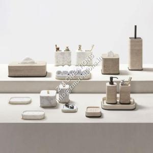 Vanités de salle de bain de style français articles de décoration intérieure ensemble de salle de bain en marbre fait à la main ensemble d'accessoires de bain portables prix bon marché - Product Image 3