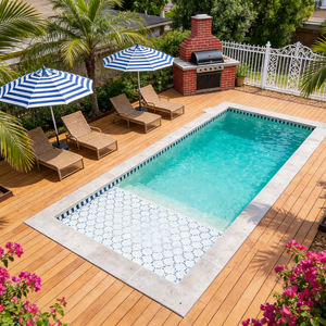 Piscine rectangulaire enterrée haut de gamme, gamme de prix, coque pour jardins, hôtels et rassemblements joyeux, kit de piscine - Product Image 1