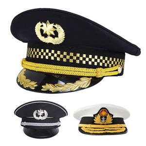 Custom Made Embroidered Officer <b>Peak</b> Hats Custom Logo Premium Quality Officer <b>Peak</b> <b>Caps</b> - Product Image 5