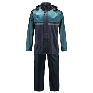 Combinaison de pluie imperméable pour homme avec 2 pièces, vêtements de pluie légers, combinaison de pluie pour la pêche, le camping, en vente, protection surdimensionnée à capuche - Product Image 1