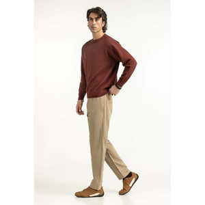 Pull en coton 100 % pour homme, coupe classique, fermeture éclair, motif logo imprimé, décoration rayée, pour le printemps et l'automne, MN-SWT-WS25-072 - Product Image 1