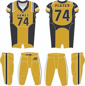 Nouvel arrivage d'uniformes de football américain personnalisés, sublimation complète, ensembles de maillots de football pour jeunes, imprimés grande taille et respirants - Product Image 5