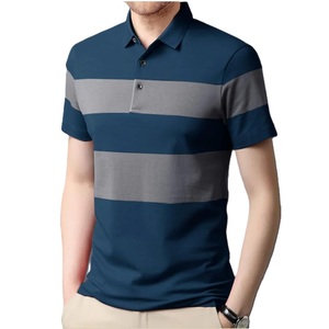 Haute qualité hommes 100% coton à manches courtes Golf pour Polo T-Shirts respirant tricoté tissu léger bouton motif uni teint - Product Image 3