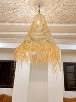 Luminaire en osier Abat-jour/suspension feuilles de palmier-fibre naturelle Maroc Emma gamme désert Seagrass