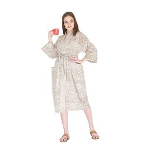 Luxe 100% coton Kimono Robe unisexe XL vêtements de plage indien Robe de bain Spa longue été vêtements de nuit grande taille caractéristiques - Product Image 1