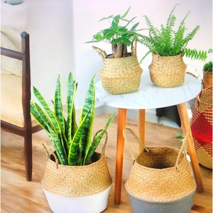 Sea Grass Woven Handmade <b>Flower</b> <b>Basket</b> With Handle Rattan Woven Decorative <b>Flower</b> Pot Stylish Planter <b>Baskets</b> <b>for</b> Plants - Product Image 2