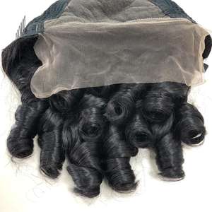 Extension de cheveux humains vierges vietnamiens Remy de haute qualité 18 pouces frontale avec perruque de dentelle transparente 4x4 au prix de gros - Product Image 1