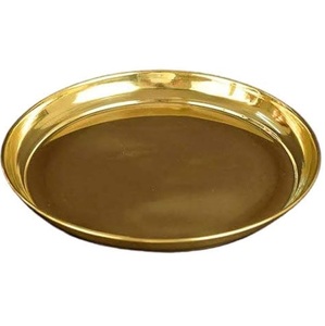 Assiette en laiton pur vaisselle assiette de service Pooja Thali meilleure conception pour la maison et l'hôtel et les restaurants utilisés en gros - Product Image 2