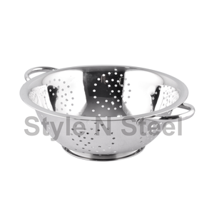 Bassin de lavage des fruits tamis passoire à fruits panier à tamis ustensiles de cuisine en acier inoxydable passoire à eau végétale ronde - Product Image 3