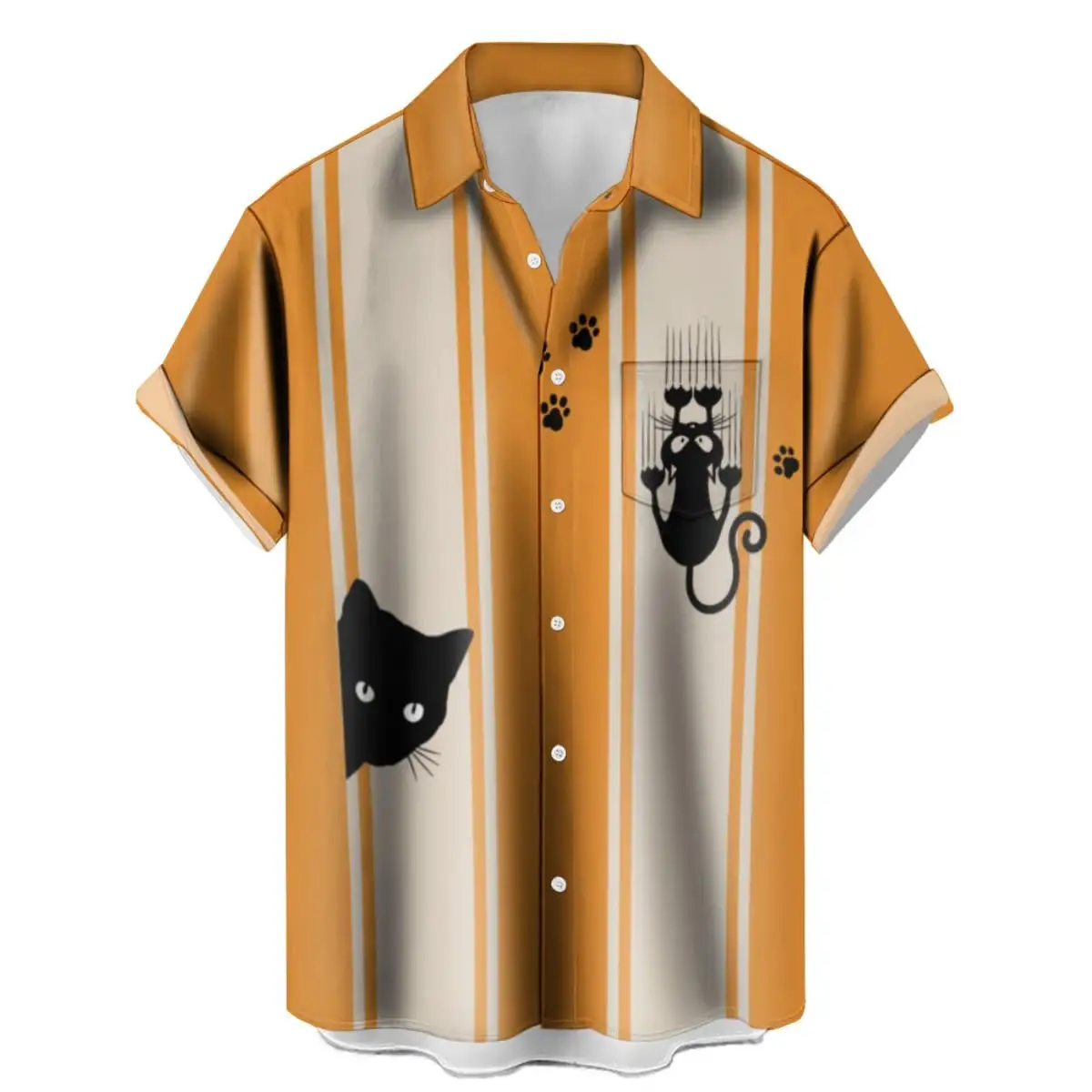 Bowling Ball Druck T-Shirt für Männer Mode Outdoor s Bowling Casual Button-Down Shirts