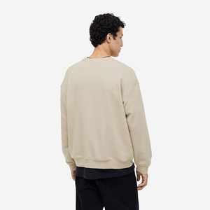 เสื้อสเวตเชิ้ตคอกลมทรงปกติสำหรับผู้ชาย ผ้าผสมโพลีเอสเตอร์/คอตตอนคุณภาพสูง ผ้าฟลีซหนานุ่ม  รับสกรีนโลโก้  สีพื้น - Product Image 3