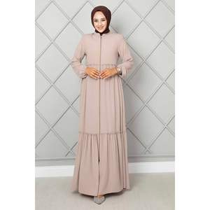 Hijab en vison détaillé à volants Abaya Vêtements régionaux avec une touche élégante - Product Image 4