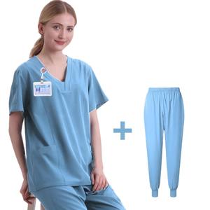 Tenues d'infirmière personnalisées pour femmes, ensembles de blouses d'hôpital, blouses de travail à séchage rapide, texture unique en tricot, ventilation, uniforme d'infirmière - Product Image 5