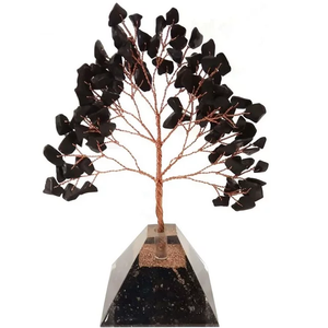 Venta al por mayor negro turmalina piedra preciosa árbol orgonita pirámide Base Reiki cristales curativos Feng Shui decoración del hogar Chakra amatista ágata - Product Image 1