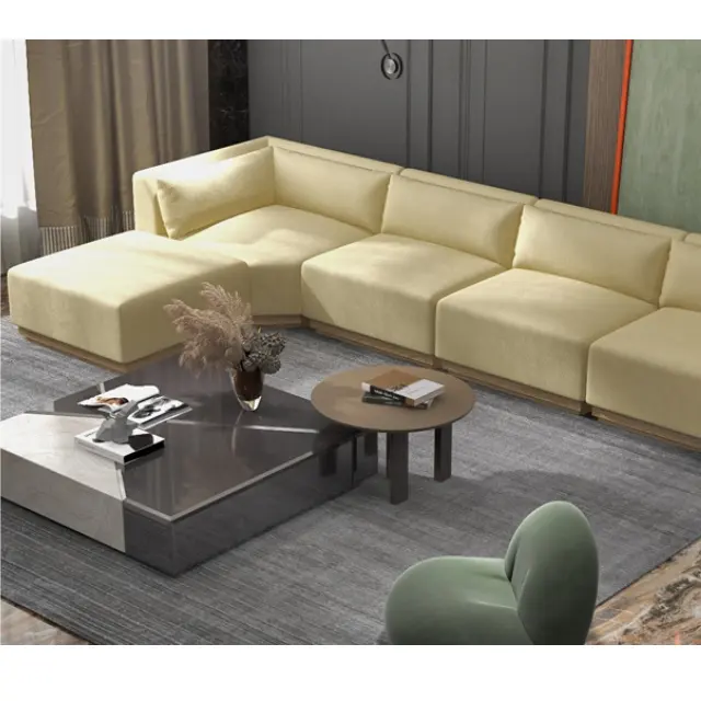 Furnitur ruang tamu Sofa Modular bentuk L rumah kantor Hotel aplikasi baru desain dari Vietnam Furniture Supply