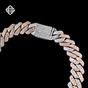 Luxe glacé cubain lien chaîne collier Hiphop Moissanite bijoux pour hommes et femmes Bling mode rappeur bijoux cadeau - Product Image 3