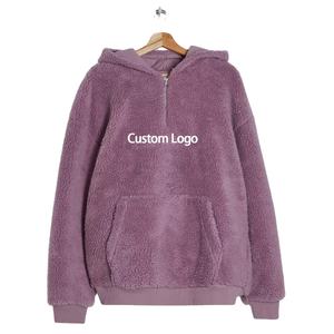 Sudaderas con capucha Sherpa para hombre hechas a medida de alta calidad, moda informal teñida lisa de algodón transpirable de gran tamaño para invierno, sudaderas con capucha para hombre - Product Image 2