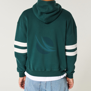 Jersey liso de algodón 100% de alta calidad, sudaderas con capucha transpirables para hombres, 500GSM, peso pesado, de gran tamaño, Boxy Fit, sudadera recortada para hombres - Product Image 2