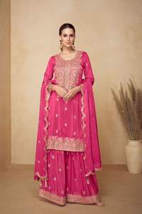 งานปัก Chinon คอลเลกชัน salwar kameez แคตตาล็อกเต็มรูปแบบมีอยู่ในอัตราขายส่งงานปักคอลเลกชันพรีเมียม - Product Image 2