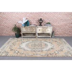 Alfombra Turca Vintage Grande de 4.6x9.4 pies, Alfombra de Lana Marrón - Product Image 2