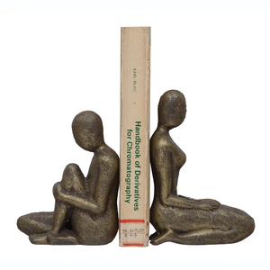 Lot de 2 serre-livres à prix personnalisé pour chambre à coucher bibliothèque bureau organisateur de bureau serre-livres assis en fonte pour femmes - Product Image 1