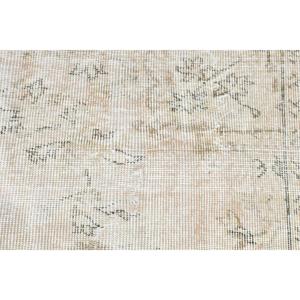 Petit tapis vintage 1,6x3,9 pieds, tapis turc en laine blanc style sud-ouest - Product Image 4