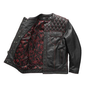 Chaquetas de cuero delgadas personalizadas de alta calidad para hombre Precio barato Chaqueta de invierno de cuero de nuevo diseño Chaqueta de cuero de alta calidad - Product Image 3