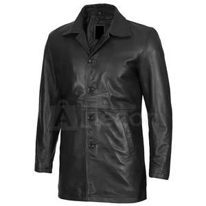 เสื้อโค้ทหนังพร้อมเข็มขัดสำหรับผู้ชาย, เสื้อโค้ทหนังเทียมทรงพอดีตัวหรูหราสำหรับชุดลำลองหรือชุดทางการ - Product Image 4