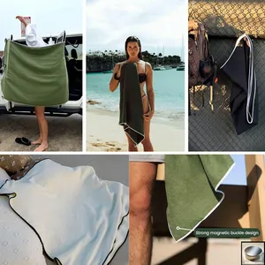 Nueva Toalla de baño magnética de microfibra de gran tamaño con imanes utilizados para cambiarse de ropa al aire libre y en la playa - Product Image 4