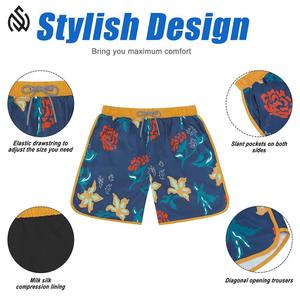 กางเกงขาสั้นชายหาดแบบสั้นสำหรับผู้ชายกางเกงขาสั้นชายหาดแบบแห้งเร็วแบบลำลองสีทึบพิมพ์ลายสำหรับใส่ในฤดูร้อนผลิตจากโรงงาน OEM - Product Image 6