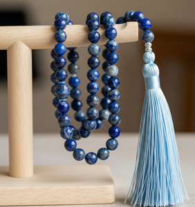 108 collar de cuentas Mala 6mm suave lapislázuli piedra preciosa Natural clásico pulido religioso regalo de moda collar espiritual - Product Image 2