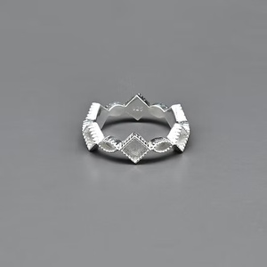 Anillo de Eternidad Completo con Engaste Cuadrado Marquise de Plata de Ley 925 de 2x4 mm, Oro de 14K, Oro de 18K, Resina para Cenizas, Leche Materna, DIY - Product Image 5