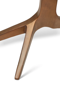 Mesa de Comedor de Diseño Industrial de Lujo con Base de Metal Estilo Baúl con Acabado en Latón Antiguo y Tablero de Madera de Acacia de Borde Natural de Alto Grosor - Product Image 6