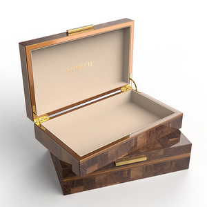 Tùy chỉnh hạt gỗ kẻ sọc Mô hình gỗ sơn mài đóng gói quà tặng bằng gỗ hộp trà với Saber giấy chứng nhận - Product Image 6