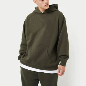 Sudadera con Capucha Extra Grande para Hombre, Color Sólido, Felpa de Algodón, Diseño con Bolsillos, Manga Larga, Ropa de Otoño - Product Image 1