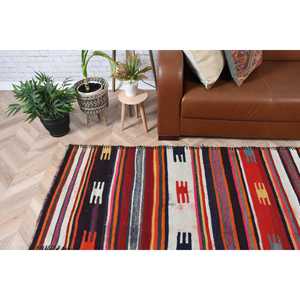 2.7x9.5 ft Turkish Herki Rug, <b>Red</b> Ombr Vintage <b>Wool</b> Rug - Product Image 1