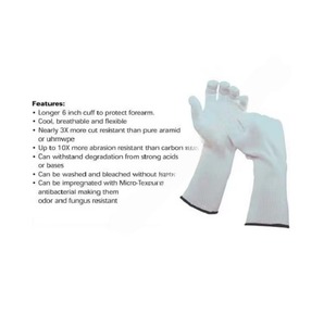 ถุงมือหนังแขนยาวเต็มนิ้วทนต่อการตัดถุงมือสีขาวทนทานต่อการตัดจากปากีสถาน - Product Image 2