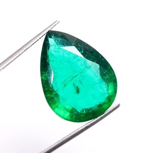 Piedra preciosa de inclusión de Esmeralda, piedra preciosa cortada con pera, collar con colgante de Esmeralda, piedra preciosa suelta para hacer joyería, piedra Esmeralda cultivada en laboratorio - Product Image 3